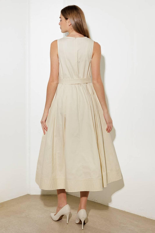 Over the Waters Woven Midi Dress in ecru, view 7 — Soul Flow Apparel