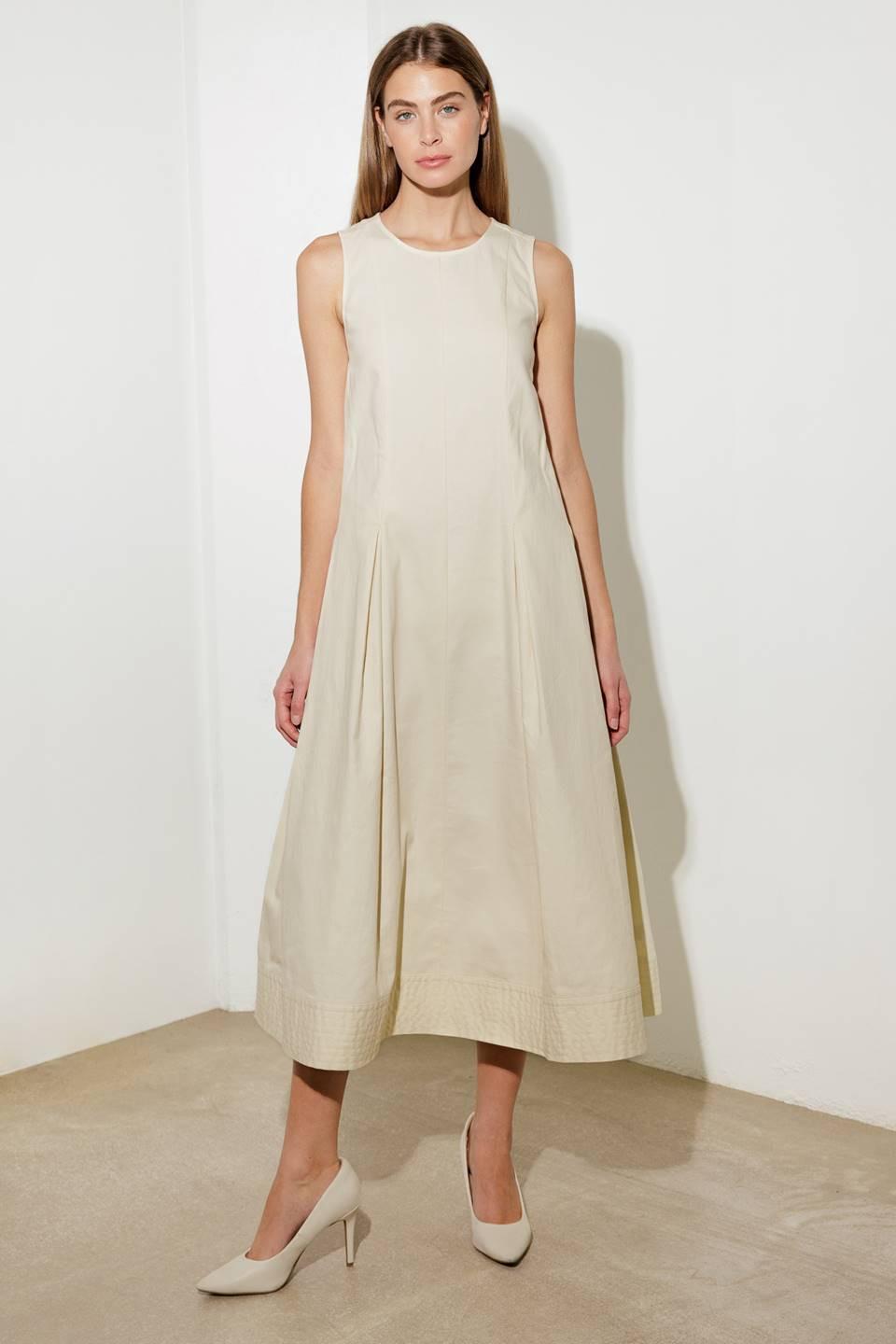 Over the Waters Woven Midi Dress in ecru, view 8 — Soul Flow Apparel