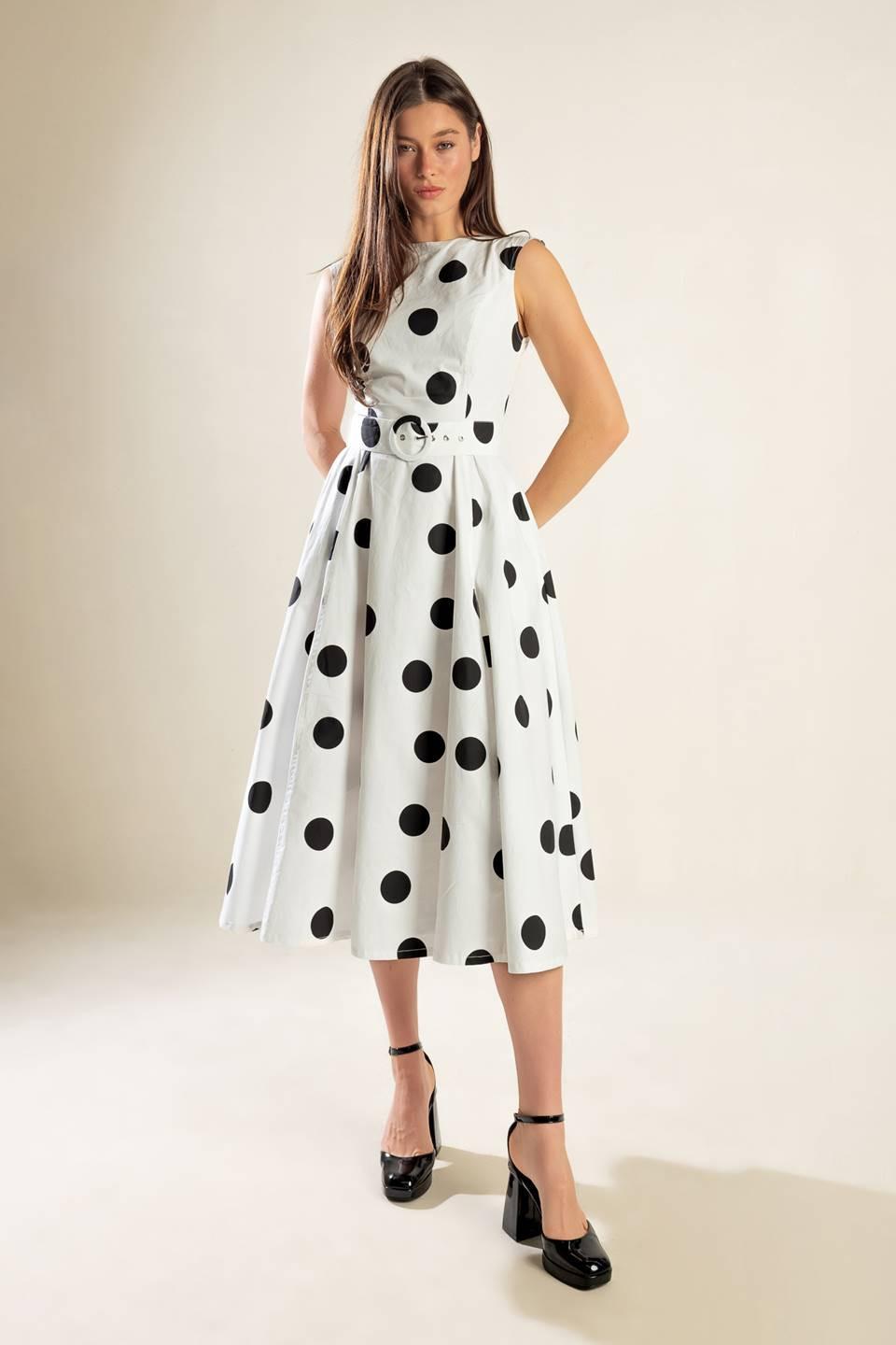 Echoing Fjord Woven Midi Dress in white, view 1 — Soul Flow Apparel