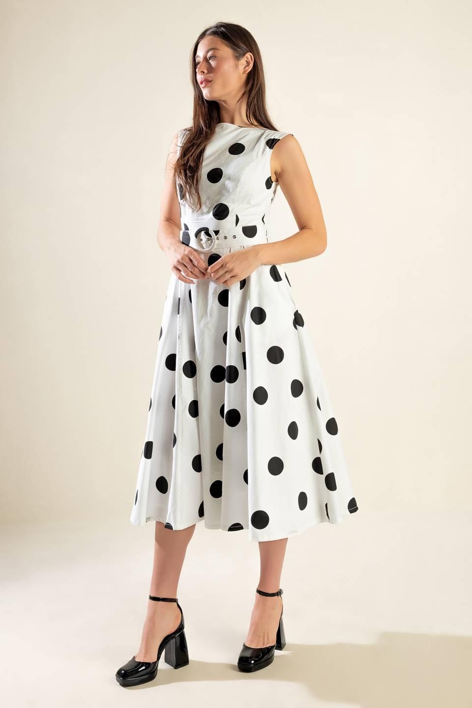 Echoing Fjord Woven Midi Dress in white, view 3 — Soul Flow Apparel
