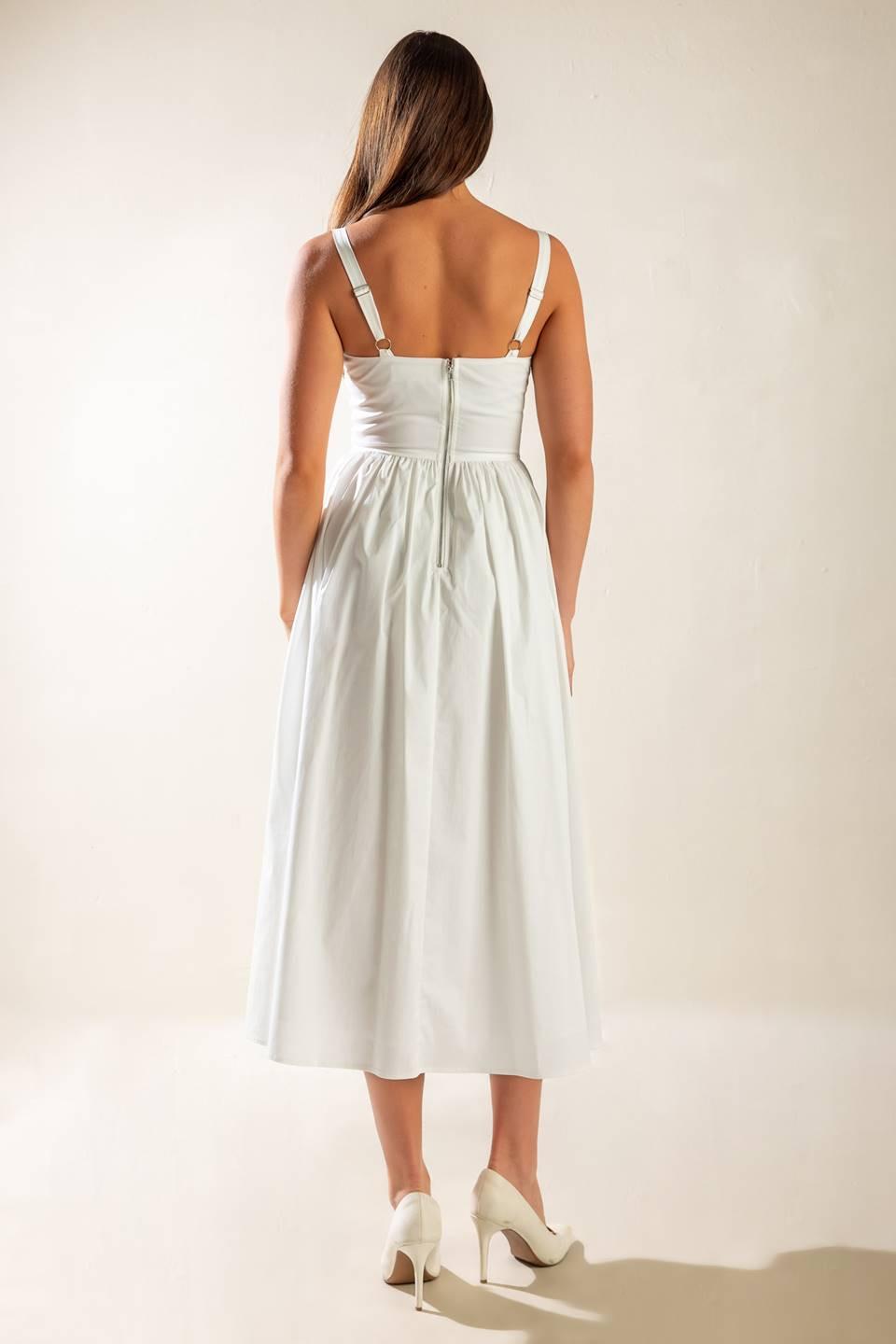 Easily Loved Woven Midi Dress in white, view 7 — Soul Flow Apparel
