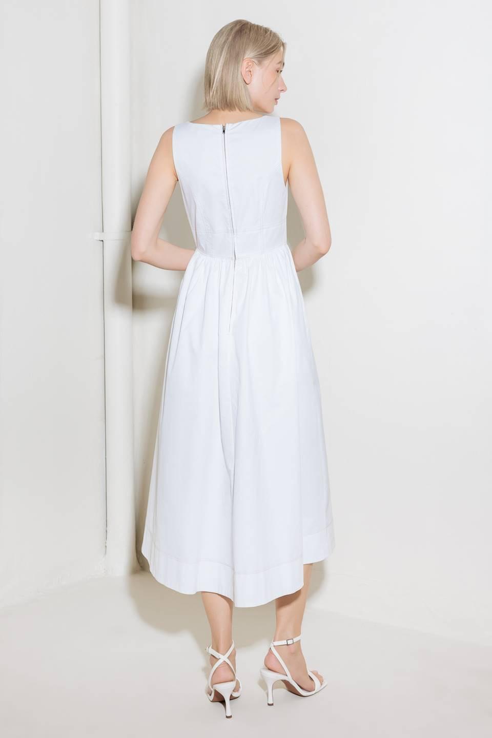 Catch the Sun in White Woven Midi Dress, view 3 — Soul Flow Apparel