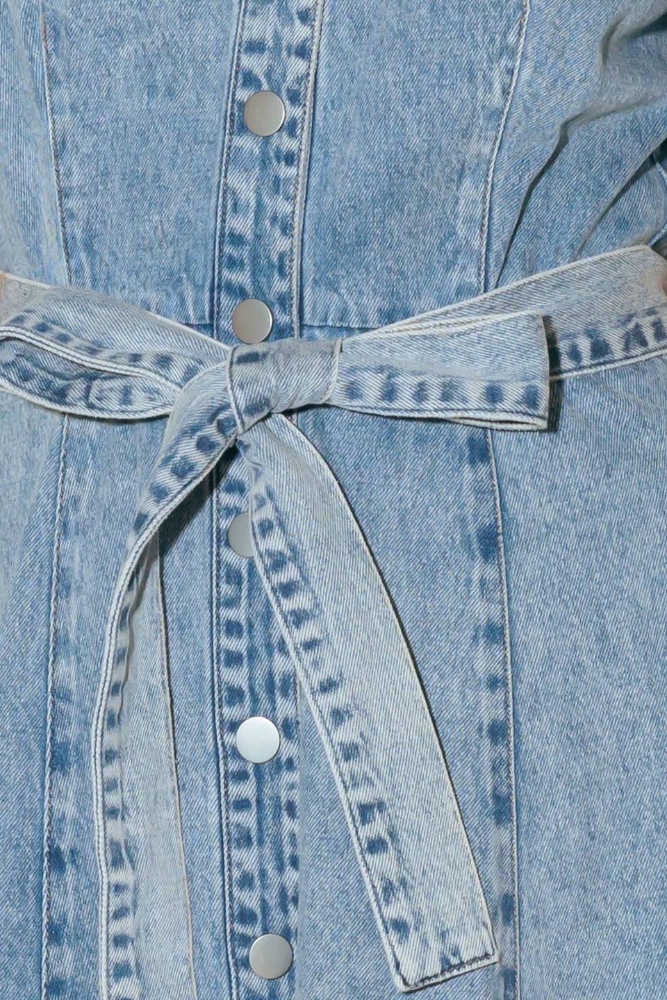Bareform Light Denim Midi Dress, fabric swatch — Soul Flow Apparel