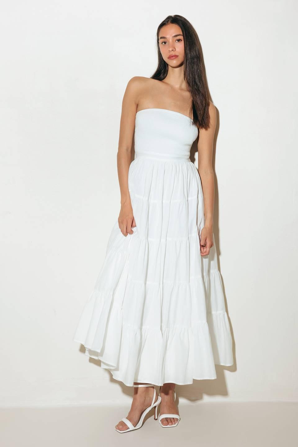 Neo Breeze White Midi Dress, view 2 — Soul Flow Apparel
