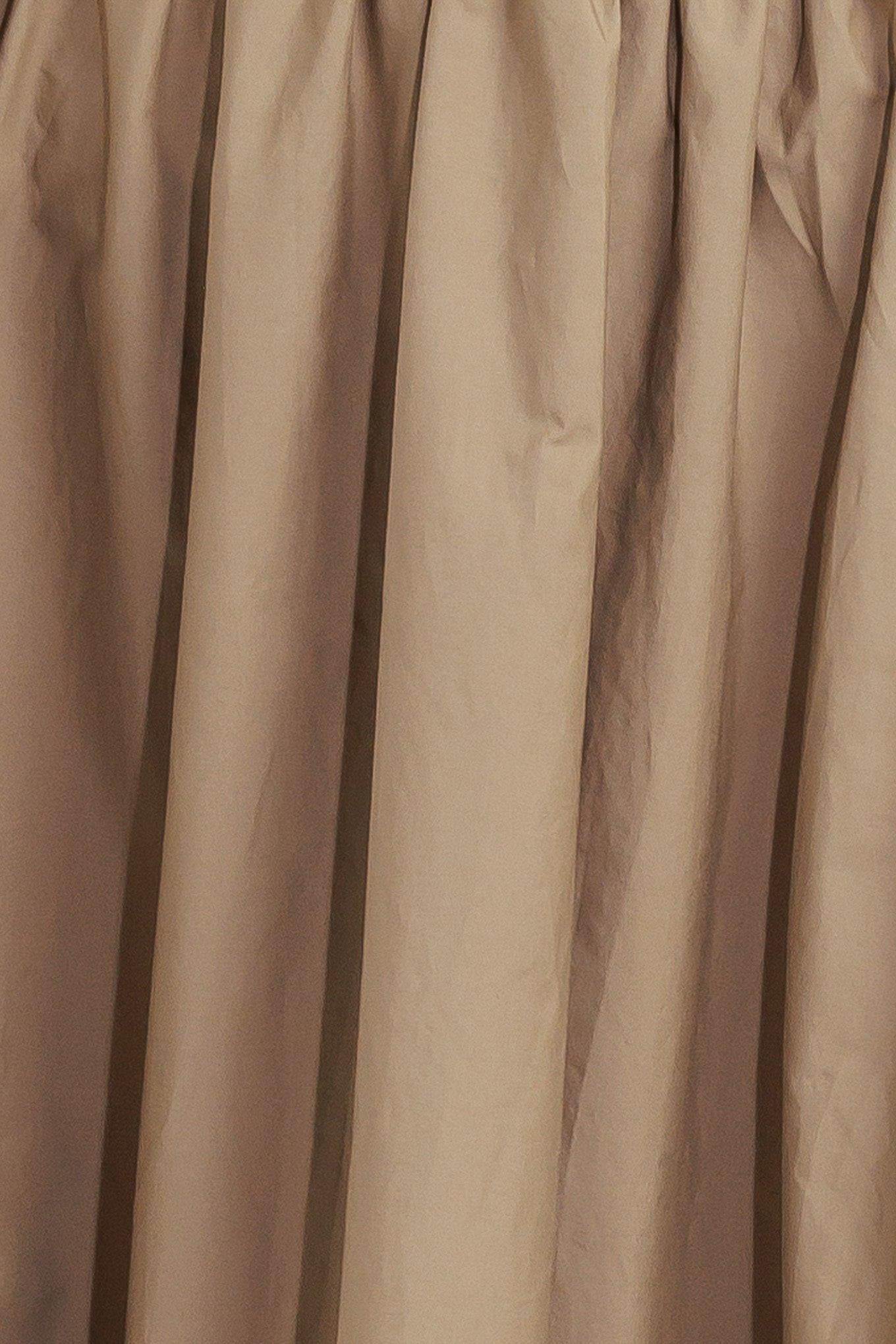 Dreamweaver Romantic Woven Midi Dress in mocha, fabric swatch — Soul Flow Apparel