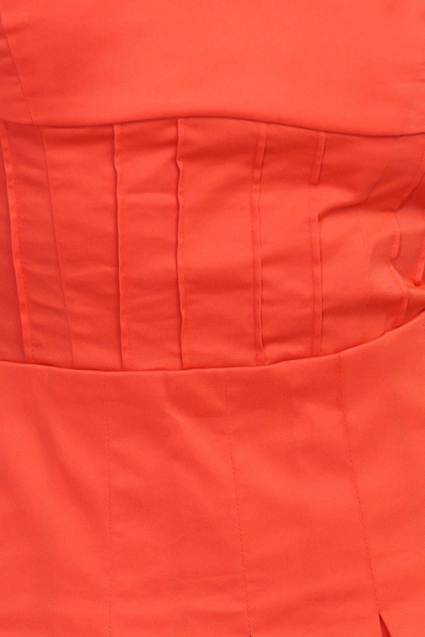 Gentle Shade Woven Midi Dress in coral red, fabric swatch — Soul Flow Apparel