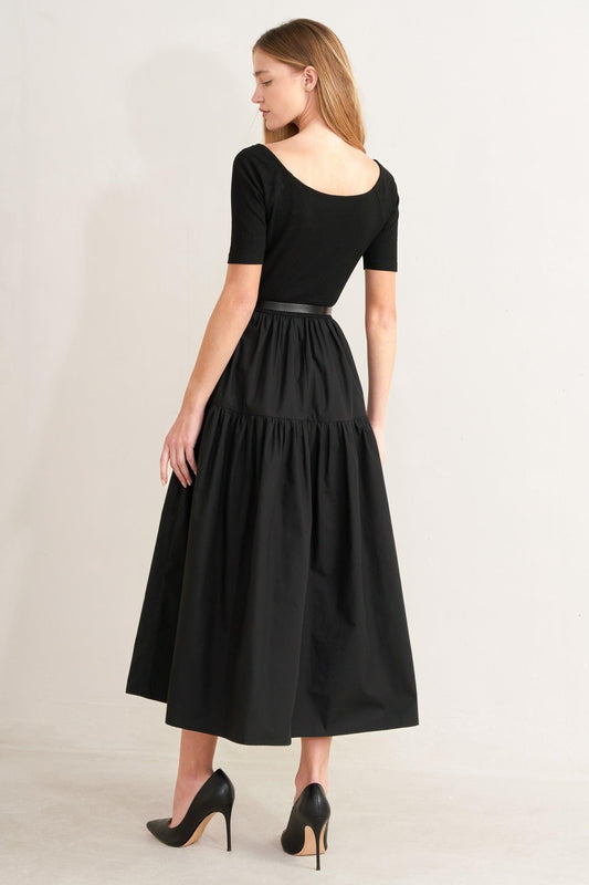Saddle Breeze Black Midi Dress, view 6 — Soul Flow Apparel