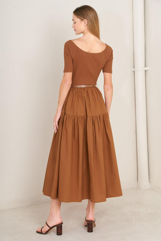 Saddle Breeze Rust Midi Dress, view 6 — Soul Flow Apparel