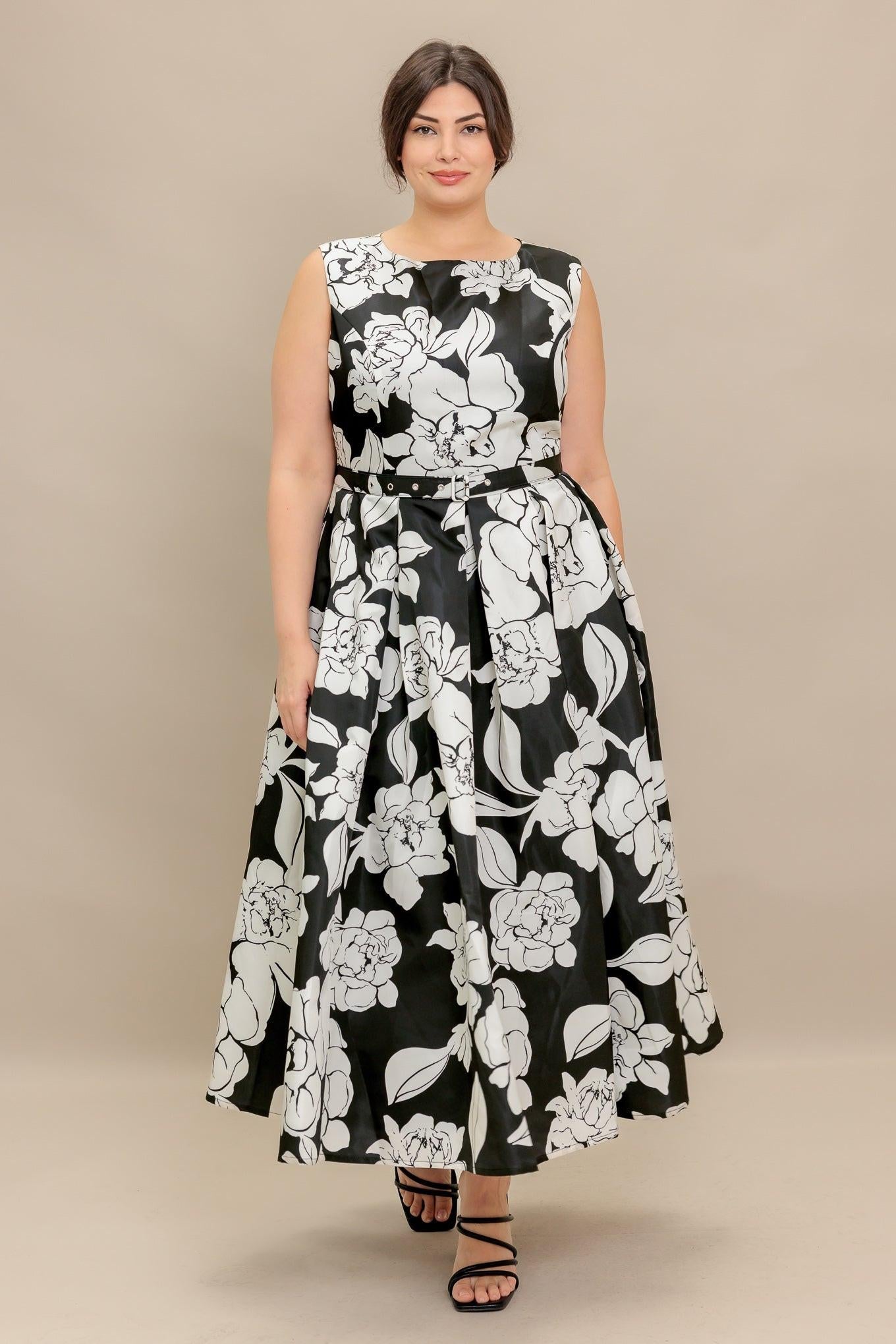 Silent Heart Black Woven Midi Dress, view 3 — Soul Flow Apparel
