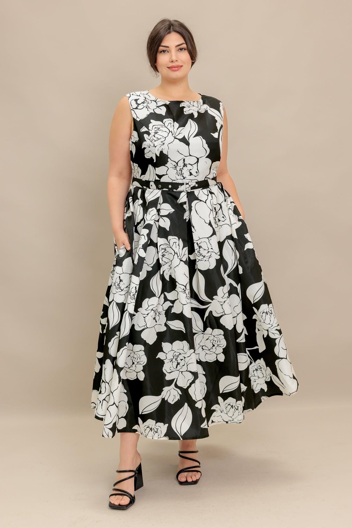 Silent Heart Black Woven Midi Dress, view 6 — Soul Flow Apparel
