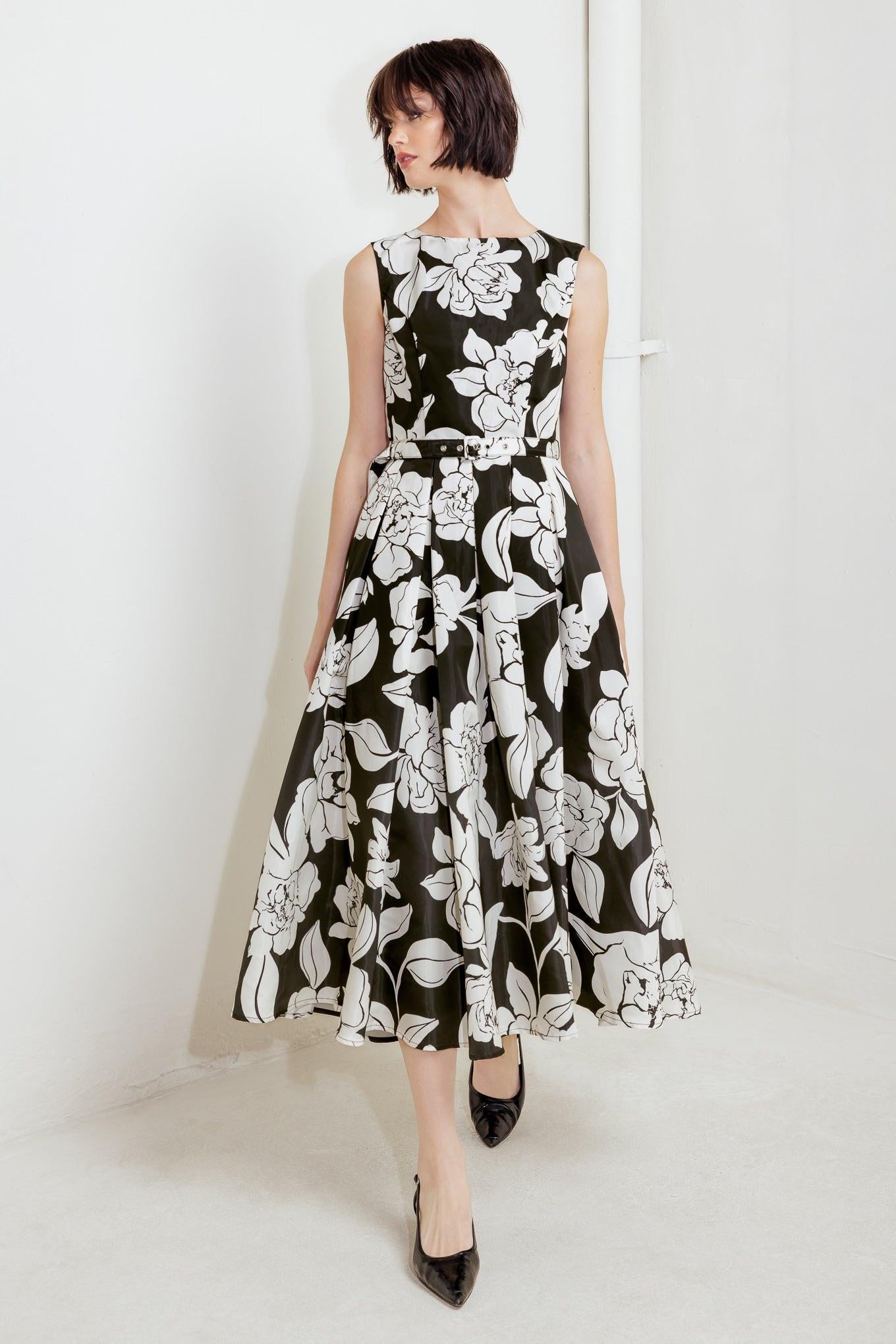 Silent Heart Black Woven Midi Dress, view 7 — Soul Flow Apparel