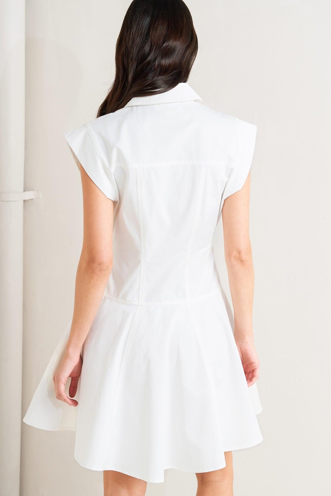 Confidently Yours White Woven Mini Dress, view 6 — Soul Flow Apparel