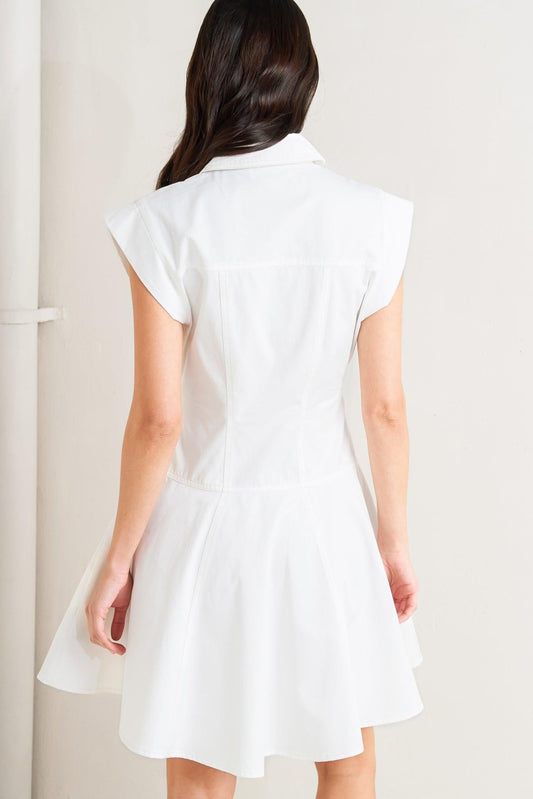 Confidently Yours White Woven Mini Dress, view 6 — Soul Flow Apparel