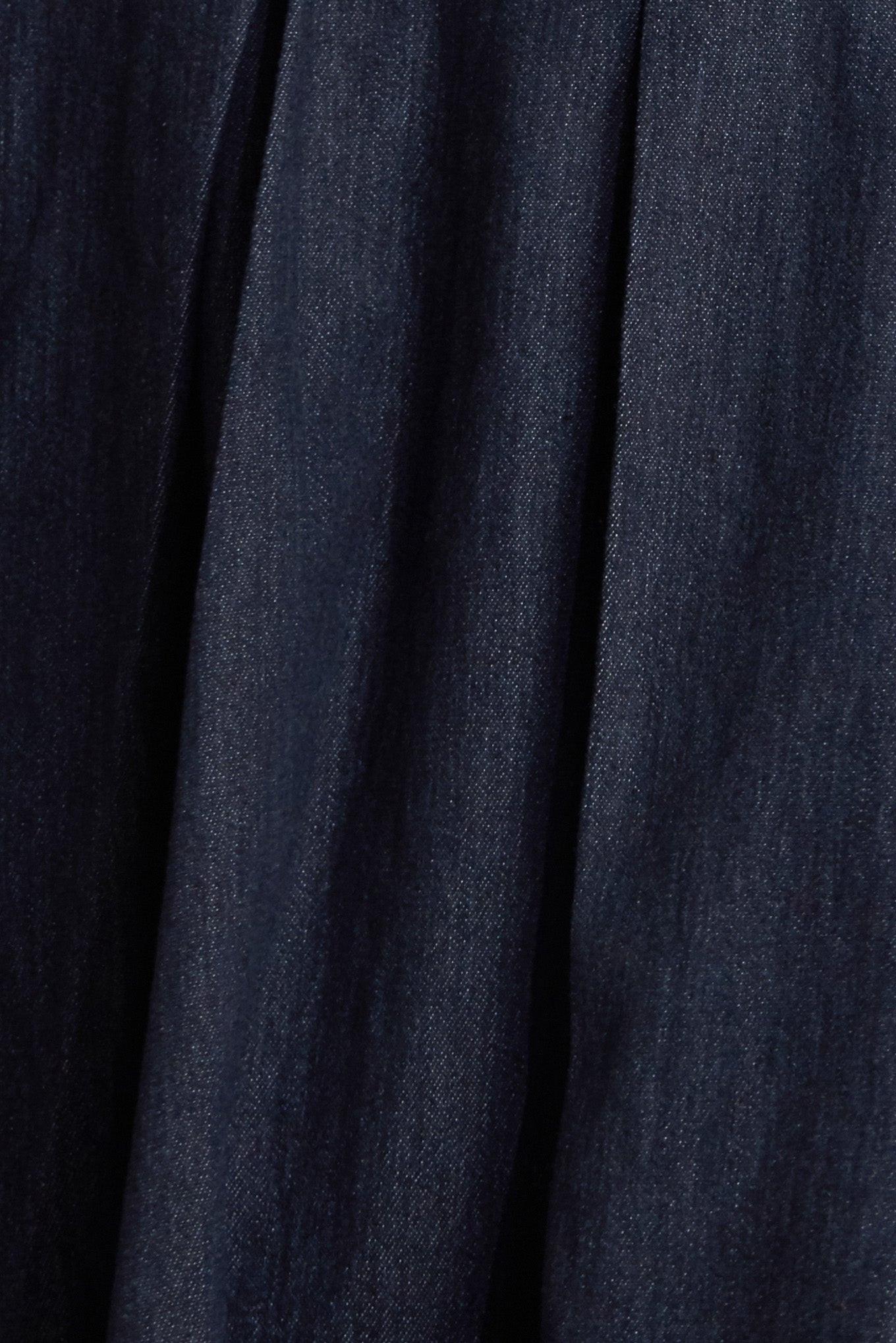 Urban Corset Denim Midi Dress in dark, fabric swatch — Soul Flow Apparel