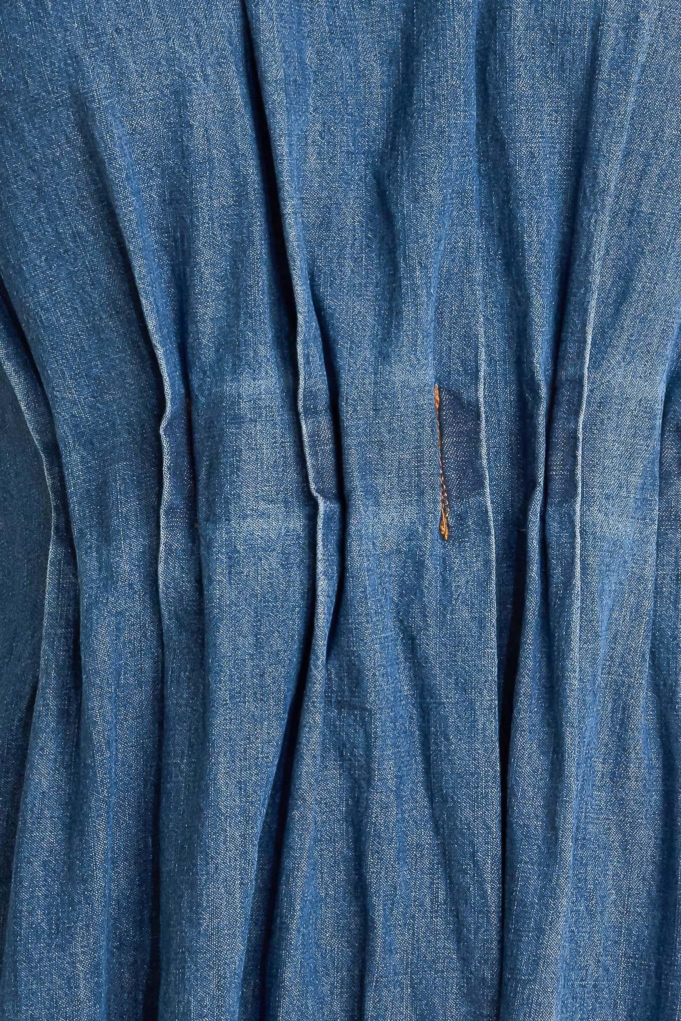 Modern Work Denim Midi Dress in indigo, view 7 — Soul Flow Apparel