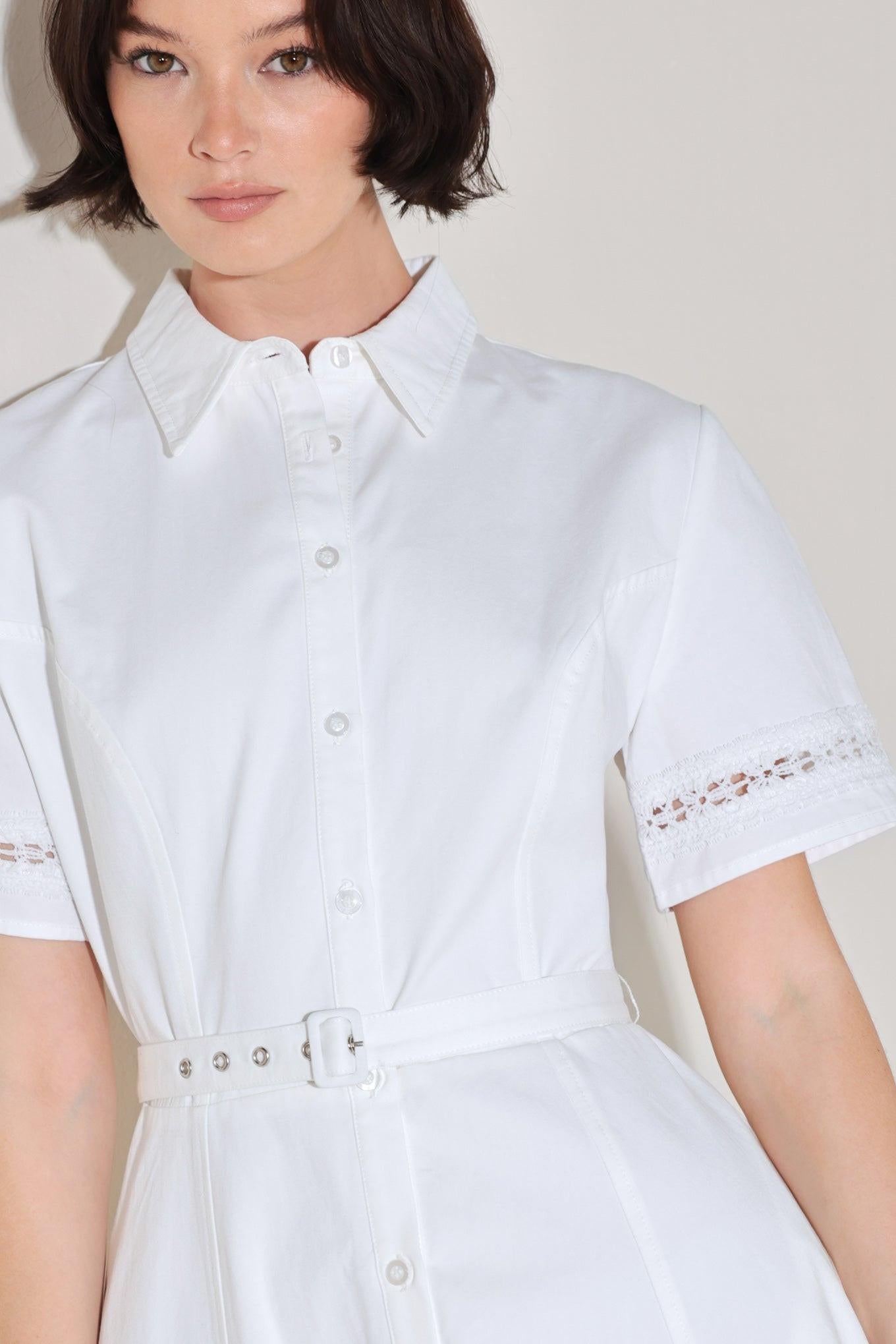 Elegant Encounter Woven Midi Dress in white, view 4 — Soul Flow Apparel