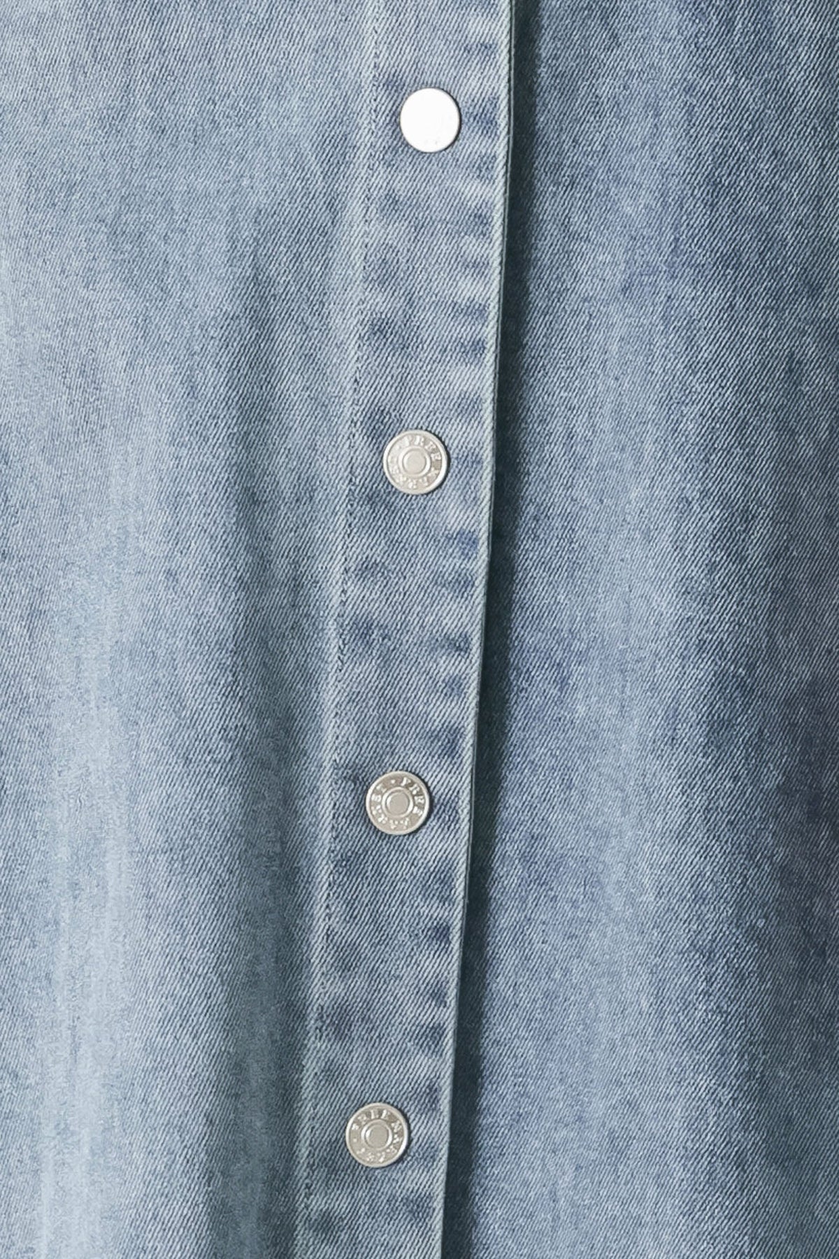 Classic Flow Denim Midi Dress in light denim, fabric swatch — Soul Flow Apparel