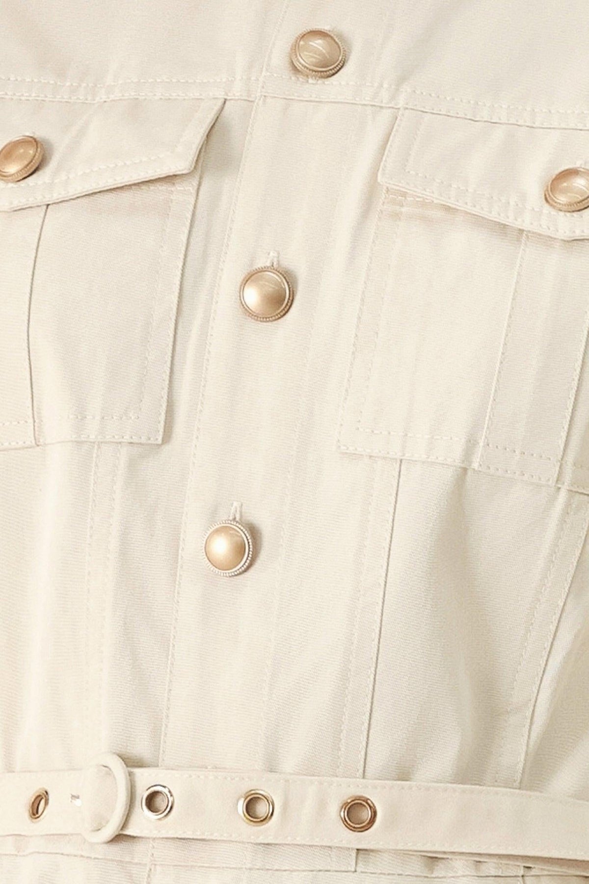 Neutral Command Woven Shirt Dress in ecru, fabric swatch — Soul Flow Apparel