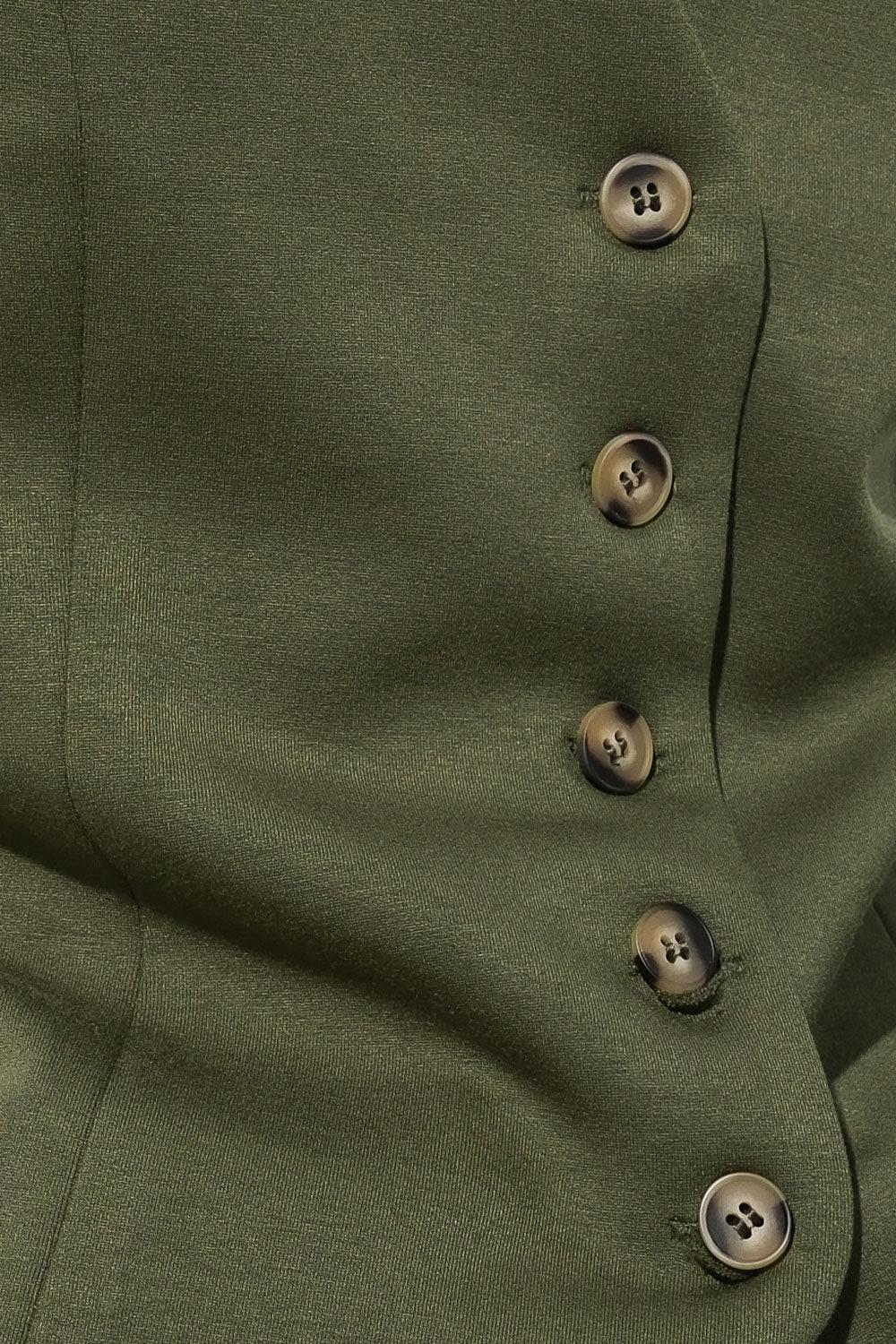 Call My Lovely Ponti Vest in olive, fabric swatch — Soul Flow Apparel
