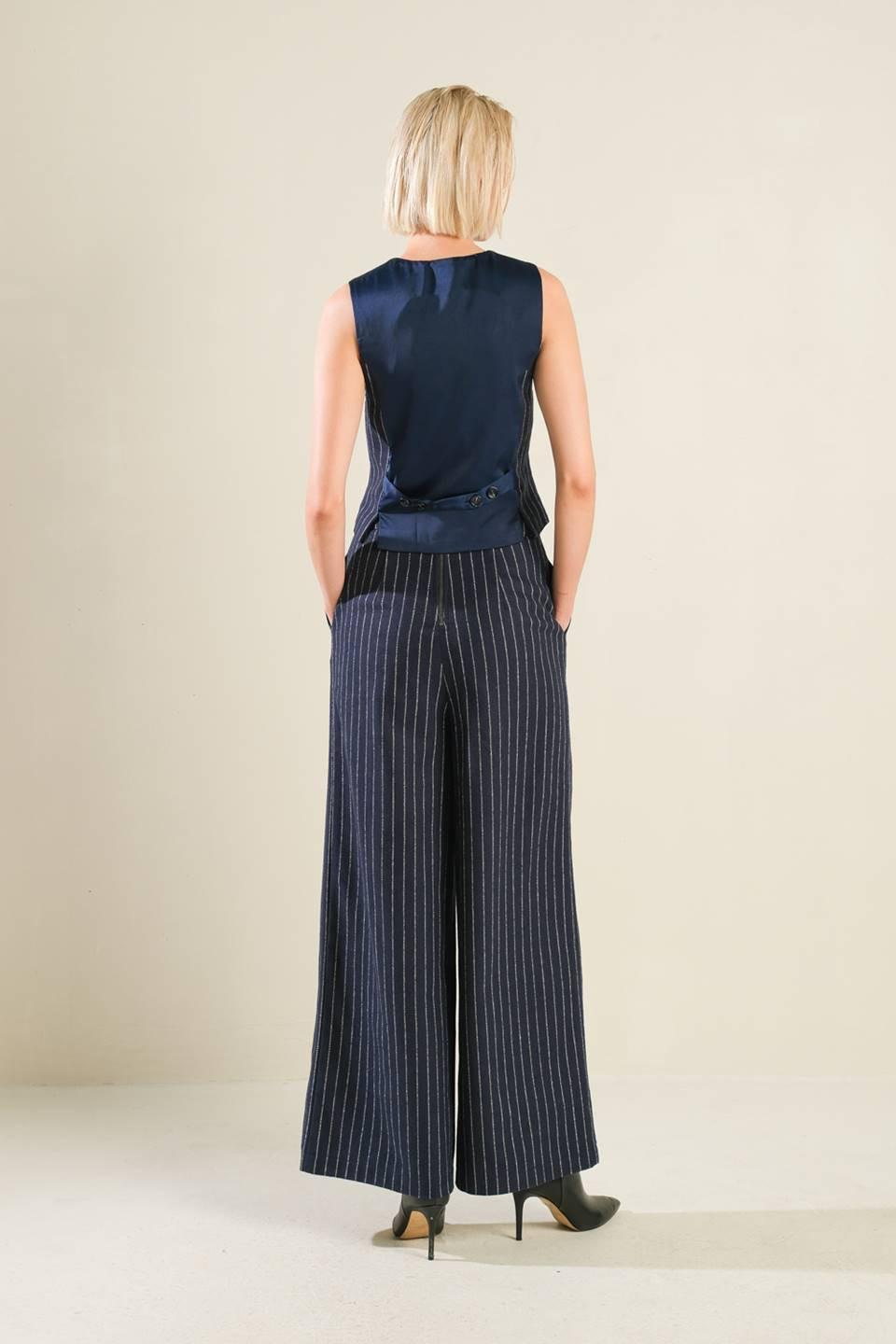 Forever Connected Woven Vest in navy, view 10 — Soul Flow Apparel