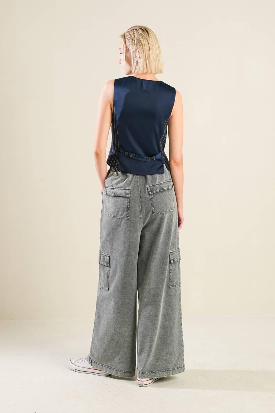 Forever Connected Woven Vest in navy, view 6 — Soul Flow Apparel