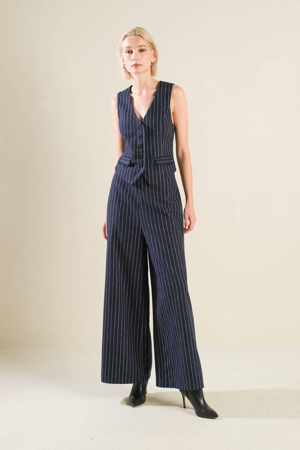 Forever Connected Woven Vest in navy, view 8 — Soul Flow Apparel