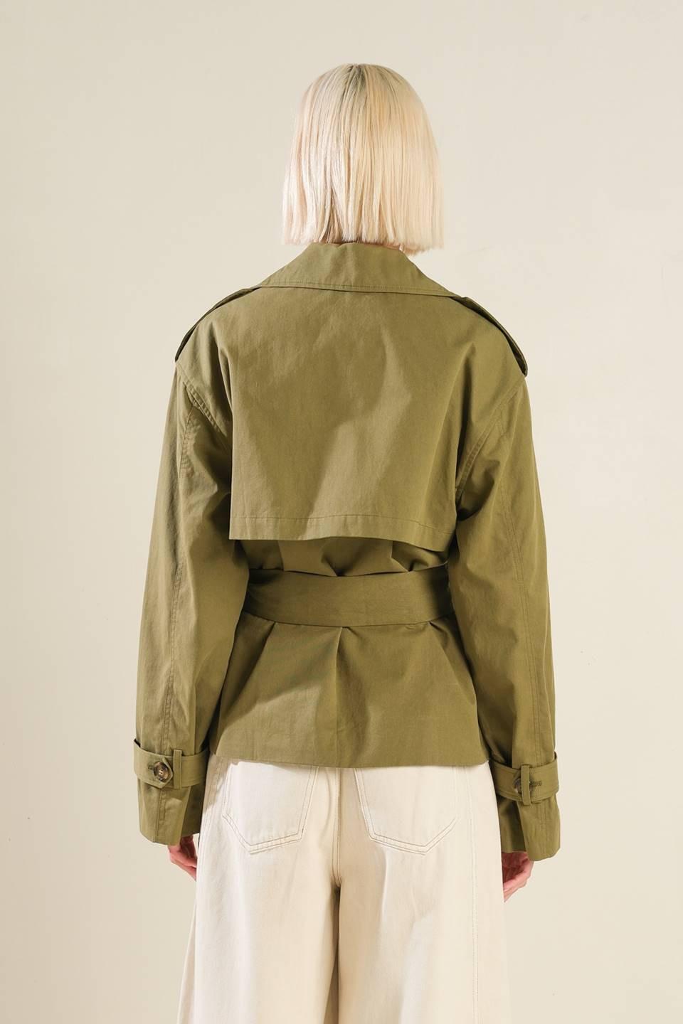 Hidden Reflections Woven Jacket in olive, view 2 — Soul Flow Apparel