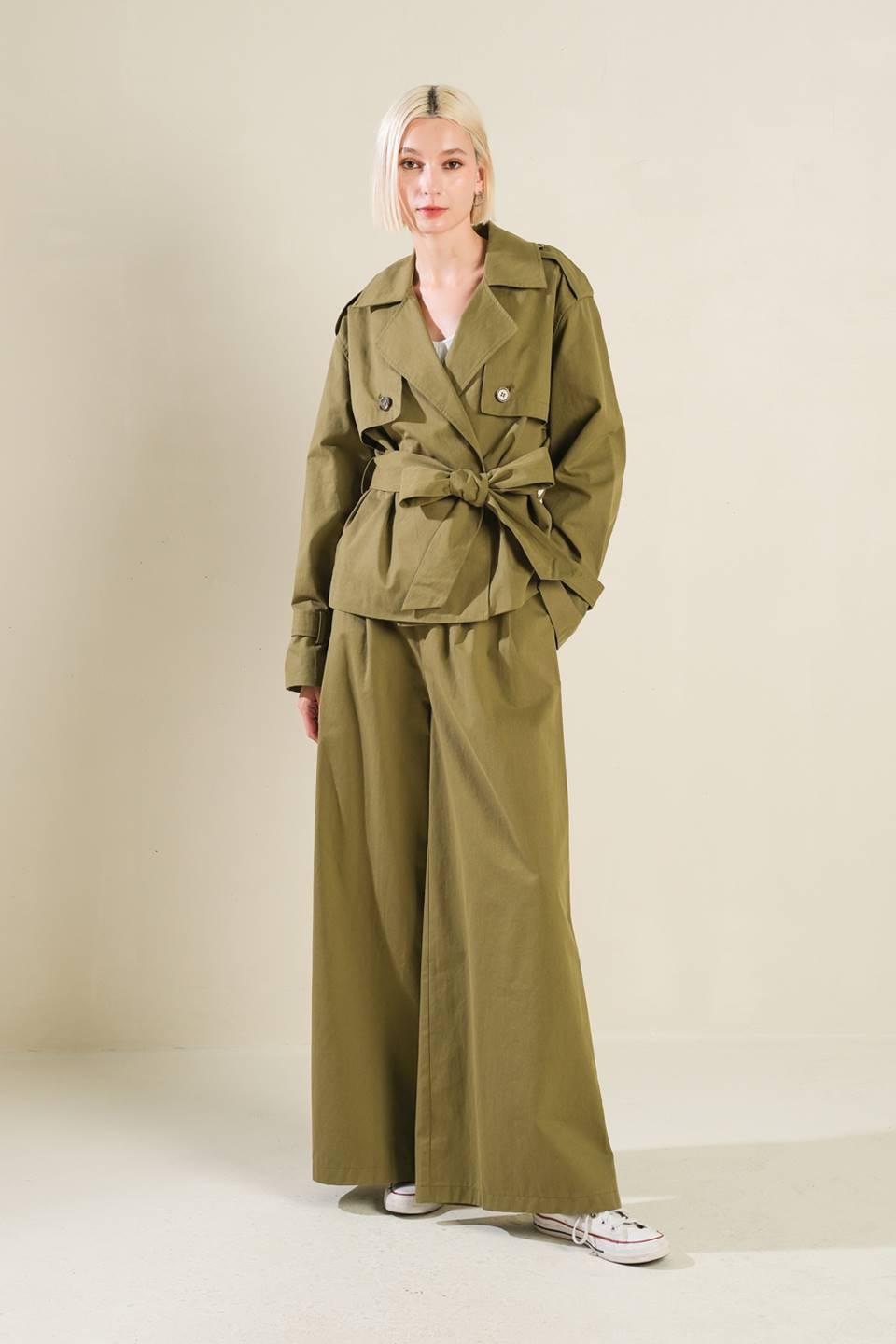 Hidden Reflections Woven Jacket in olive, view 5 — Soul Flow Apparel