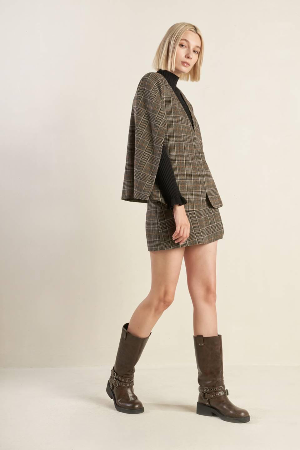 Eternal Devotion Woolen Capelet in brown black, view 3 — Soul Flow Apparel
