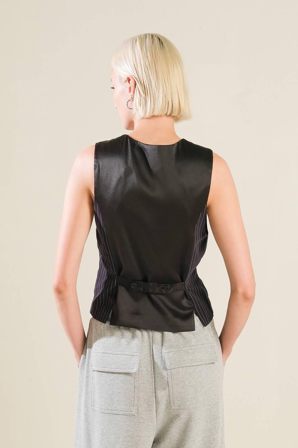 Caught Your Eye Woven Vest in navy, view 2 — Soul Flow Apparel