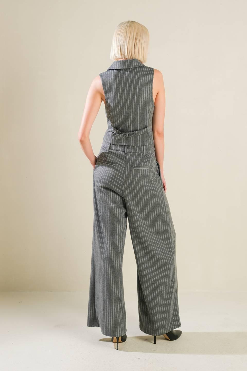 Wanna Be Loved Woven Vest in grey white, view 6 — Soul Flow Apparel