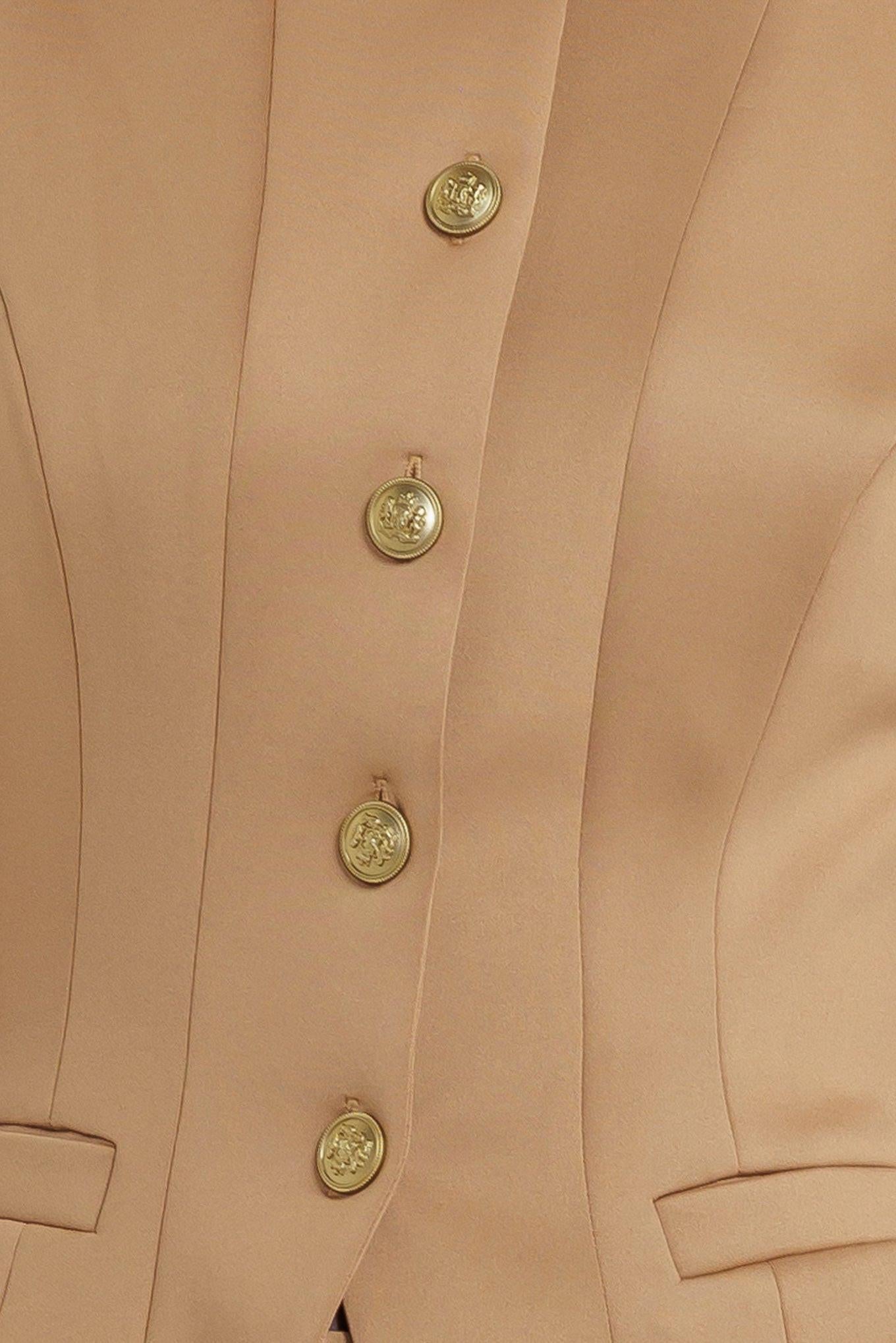 Romantic Petal Woven Vest in camel, fabric swatch — Soul Flow Apparel