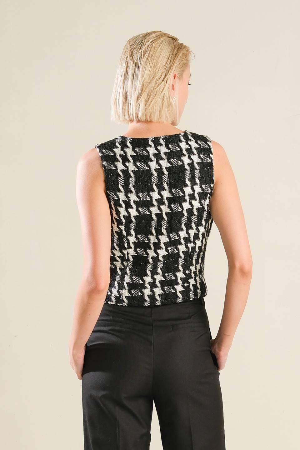 When I'm with You Tweed Vest in black multi, view 2 — Soul Flow Apparel
