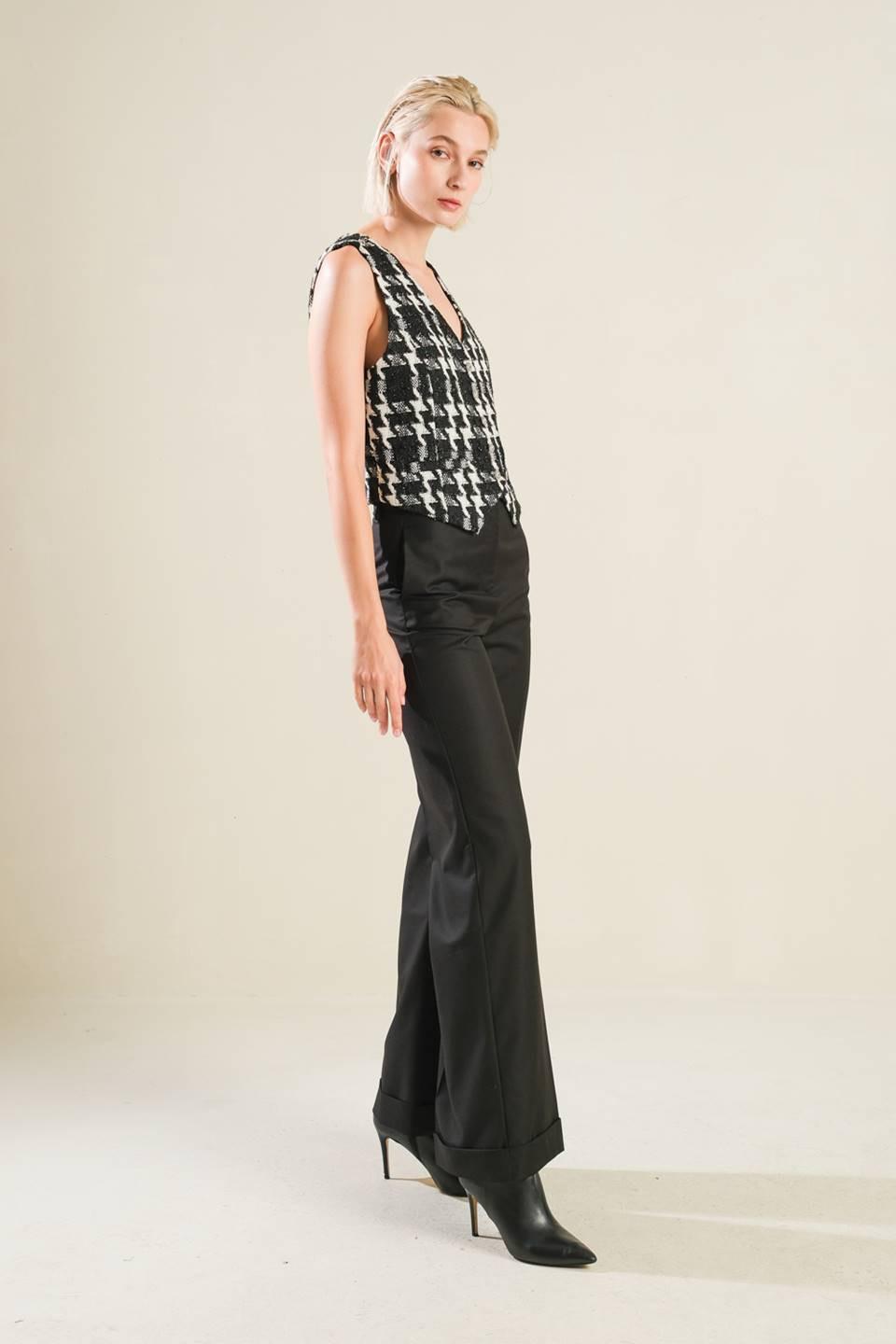 When I'm with You Tweed Vest in black multi, view 3 — Soul Flow Apparel