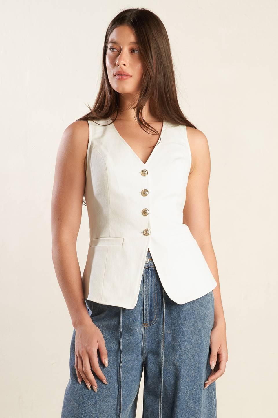 Catching Dreams Woven Vest in white, view 7 — Soul Flow Apparel