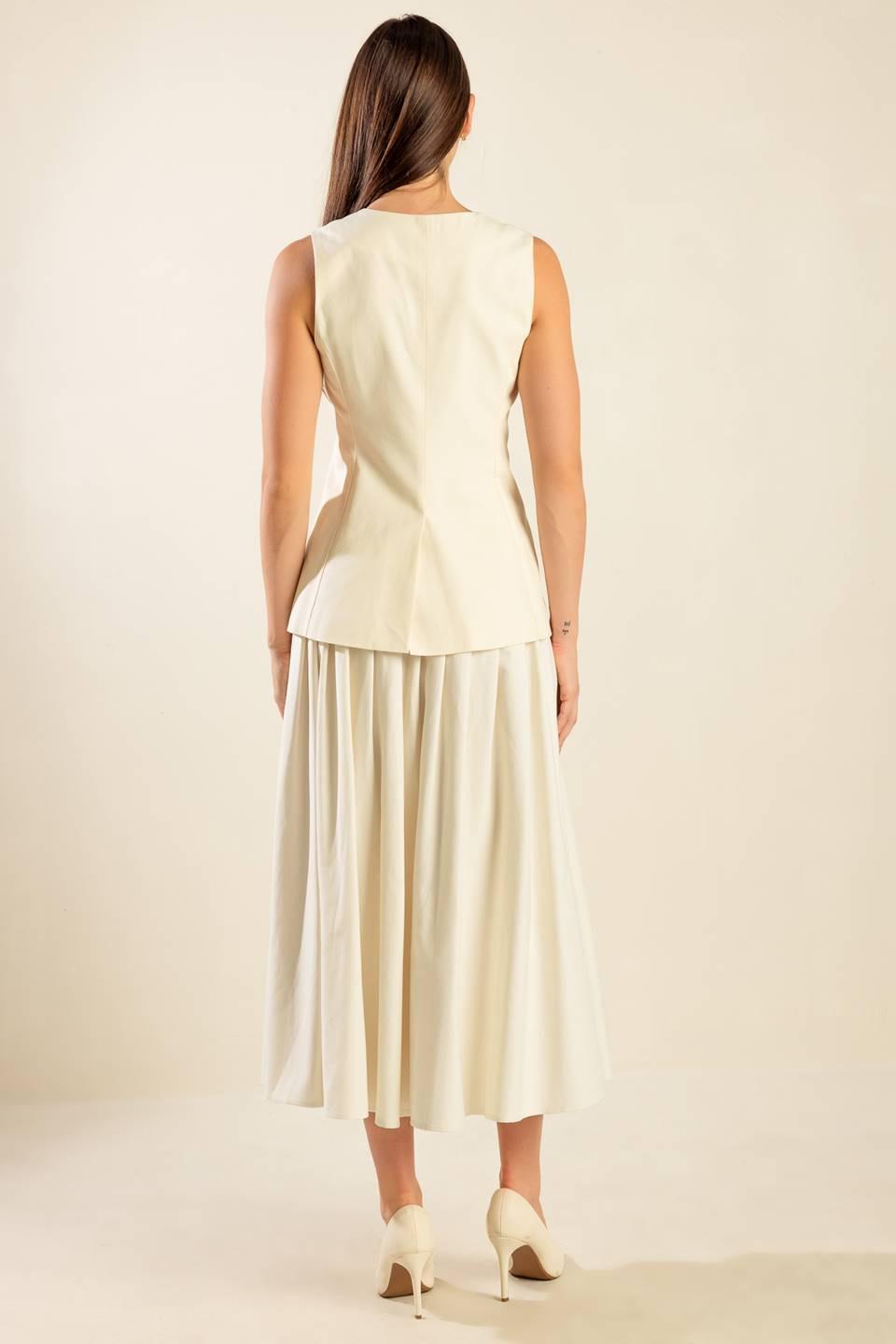 Fleeting Fauna Woven Vest in cream, view 5 — Soul Flow Apparel