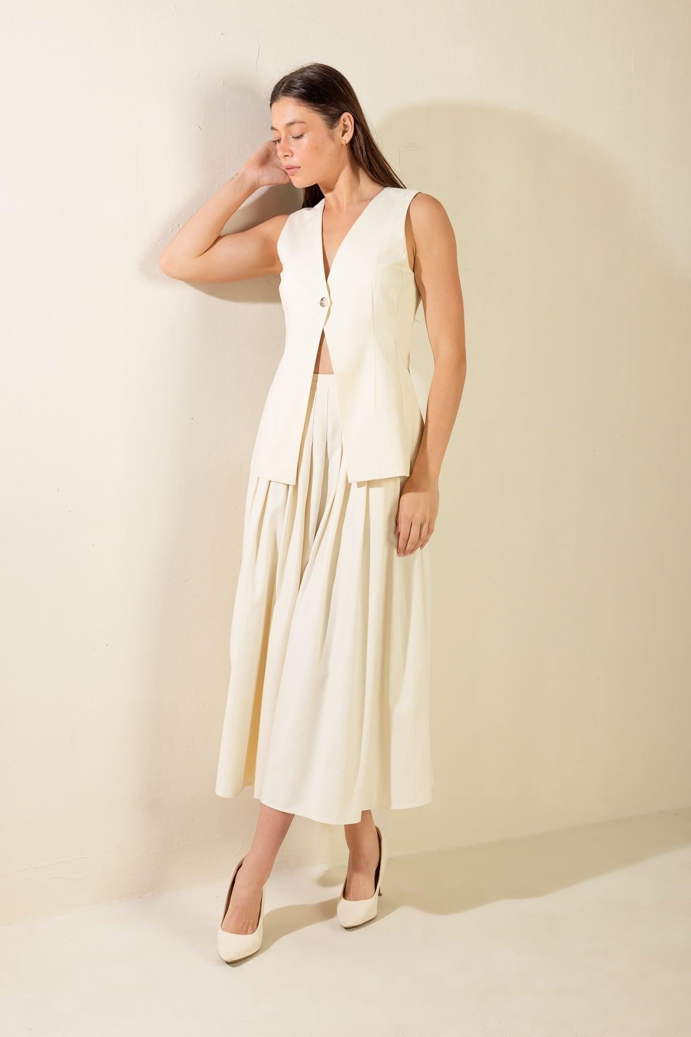 Fleeting Fauna Woven Vest in cream, view 7 — Soul Flow Apparel