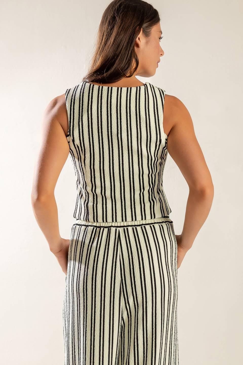 In the Quiet Shade Woven Vest in cream, view 6 — Soul Flow Apparel