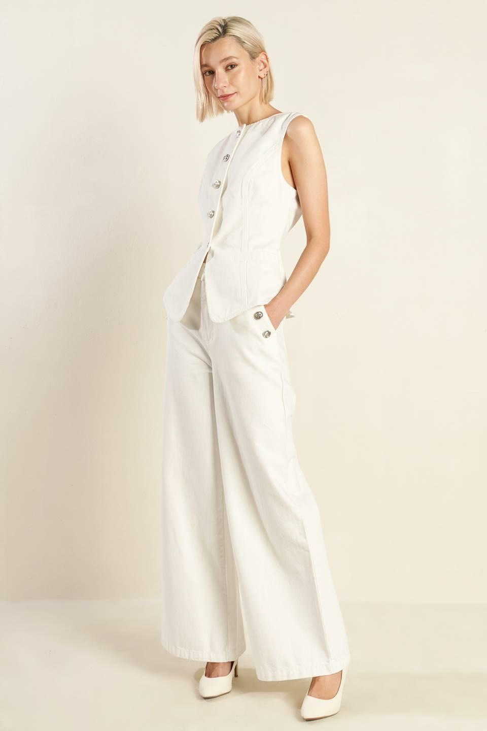 Delicate Hue Woven Vest in white, view 3 — Soul Flow Apparel