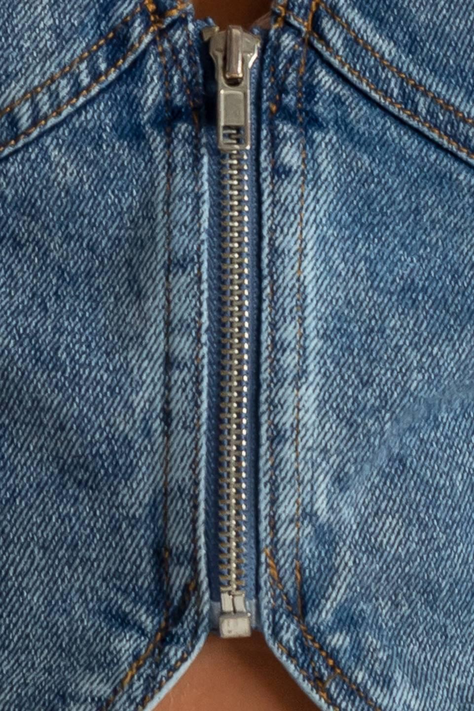 Picture Perfect Denim Vest, fabric swatch — Soul Flow Apparel