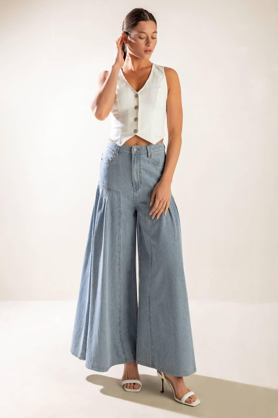 The Lily's Secret Denim Vest in white, view 2 — Soul Flow Apparel