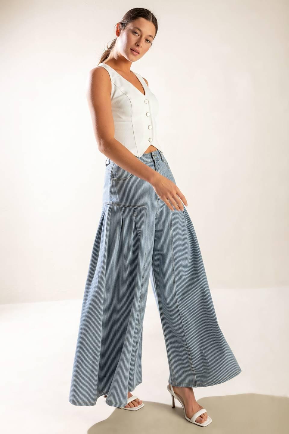 The Lily's Secret Denim Vest in white, view 3 — Soul Flow Apparel