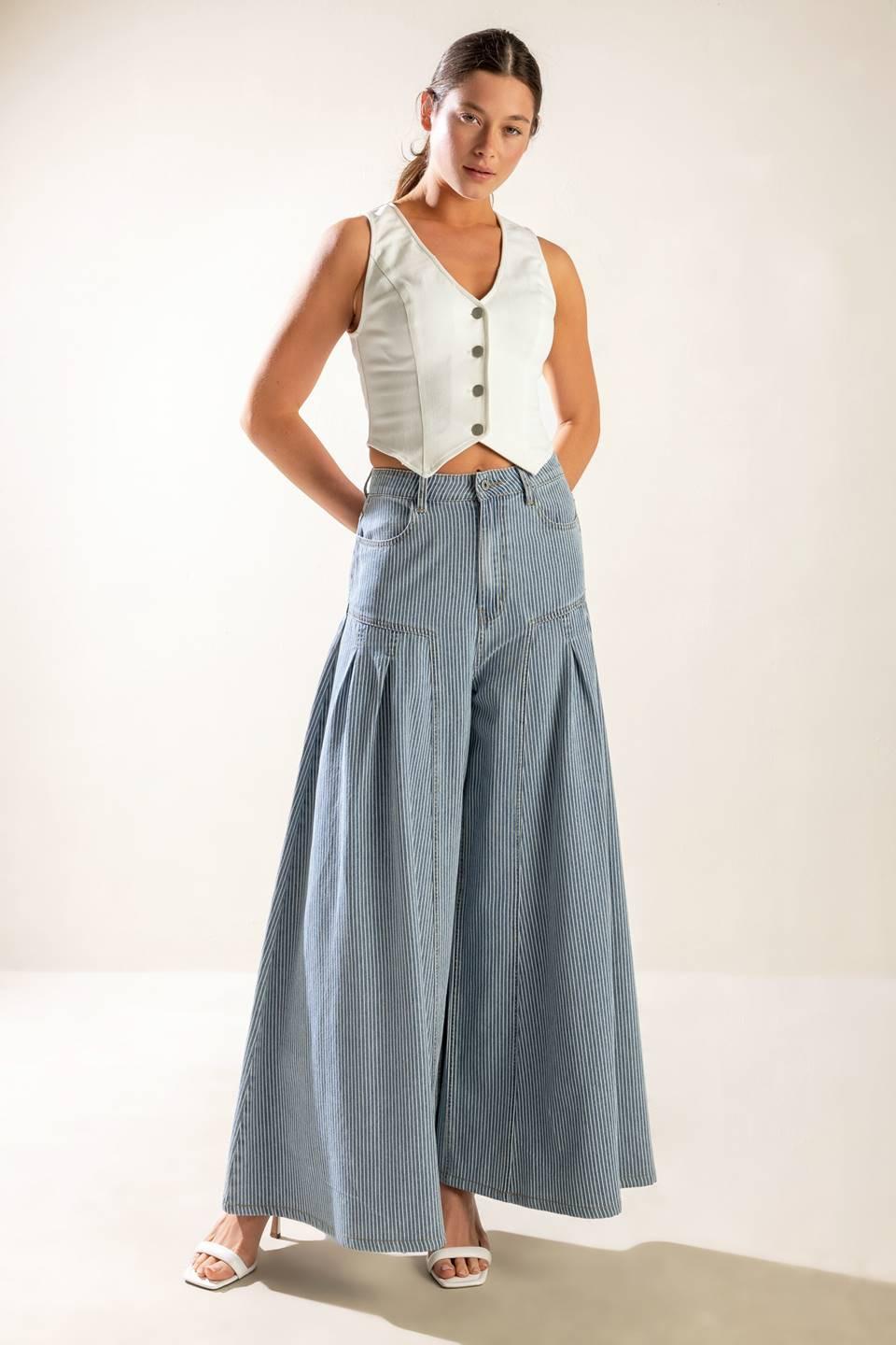 The Lily's Secret Denim Vest in white, view 5 — Soul Flow Apparel