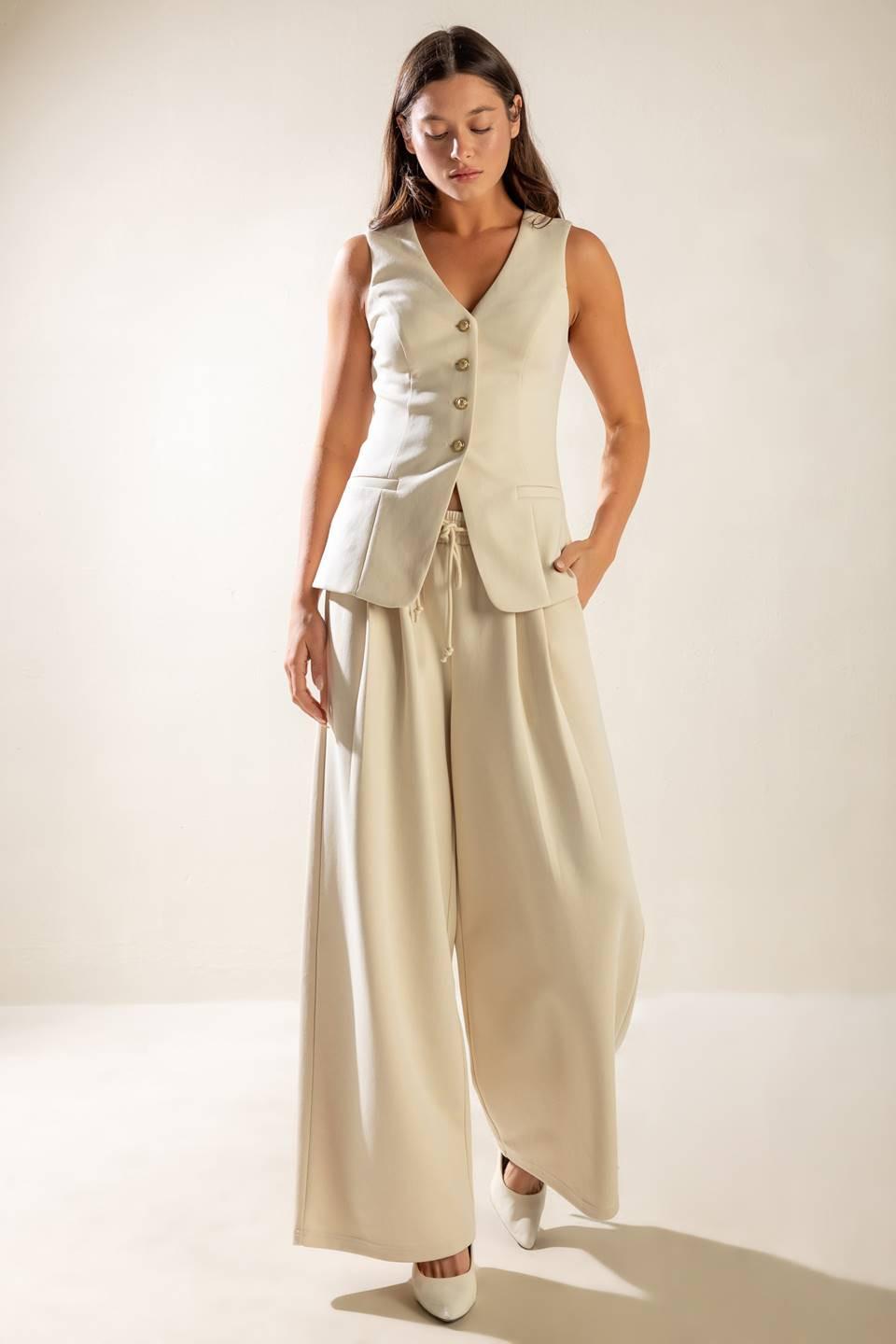 Where You Belong Woven Vest in ecru, view 5 — Soul Flow Apparel