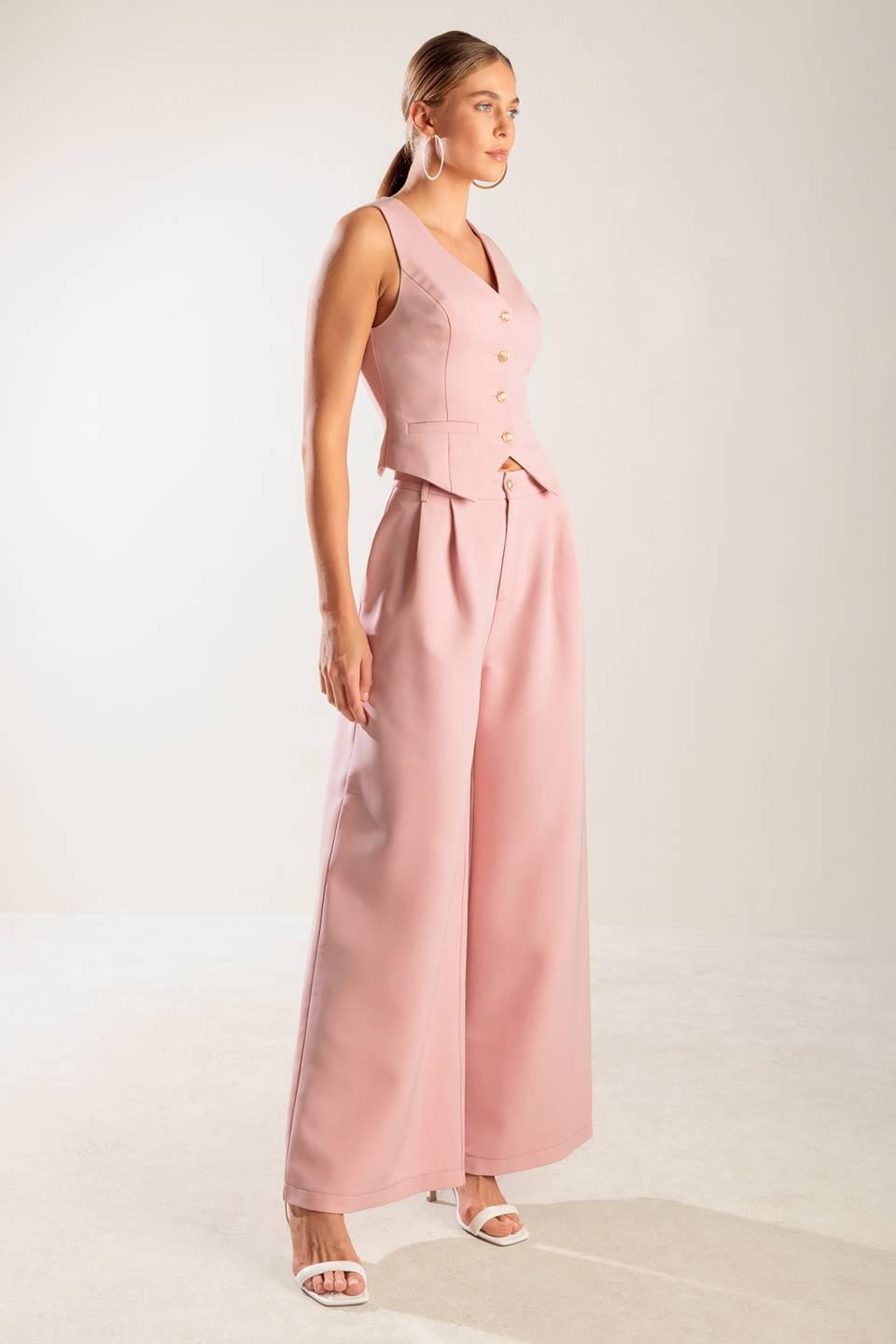 In My Own World Woven Vest in light pink, view 5 — Soul Flow Apparel