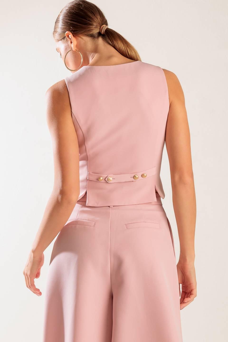 In My Own World Woven Vest in light pink, view 6 — Soul Flow Apparel