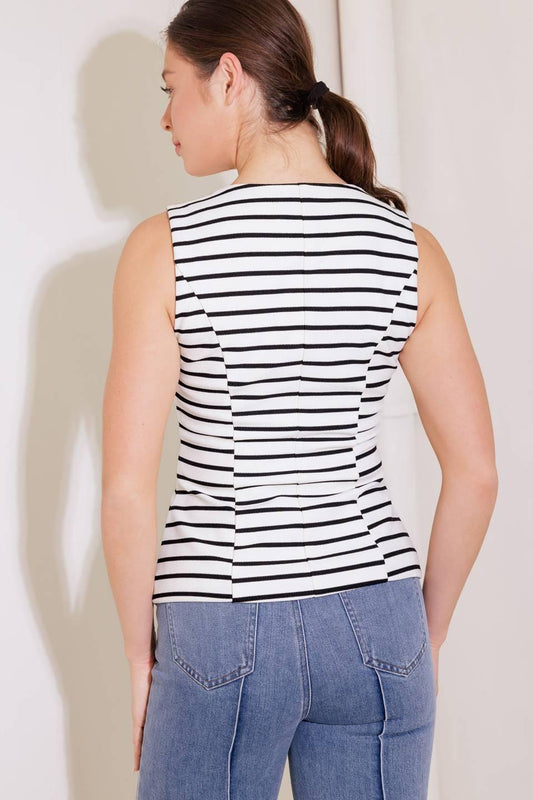 Wildflower Wander Woven Vest in white black, view 5 — Soul Flow Apparel