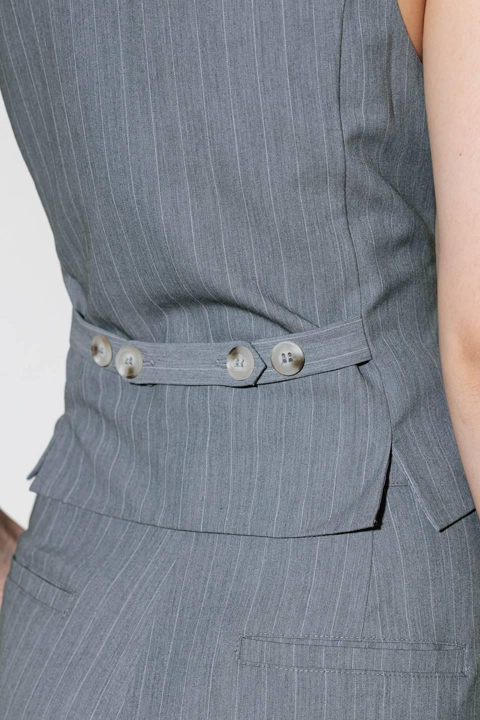 Smile Bright in Grey Woven Vest, view 2 — Soul Flow Apparel
