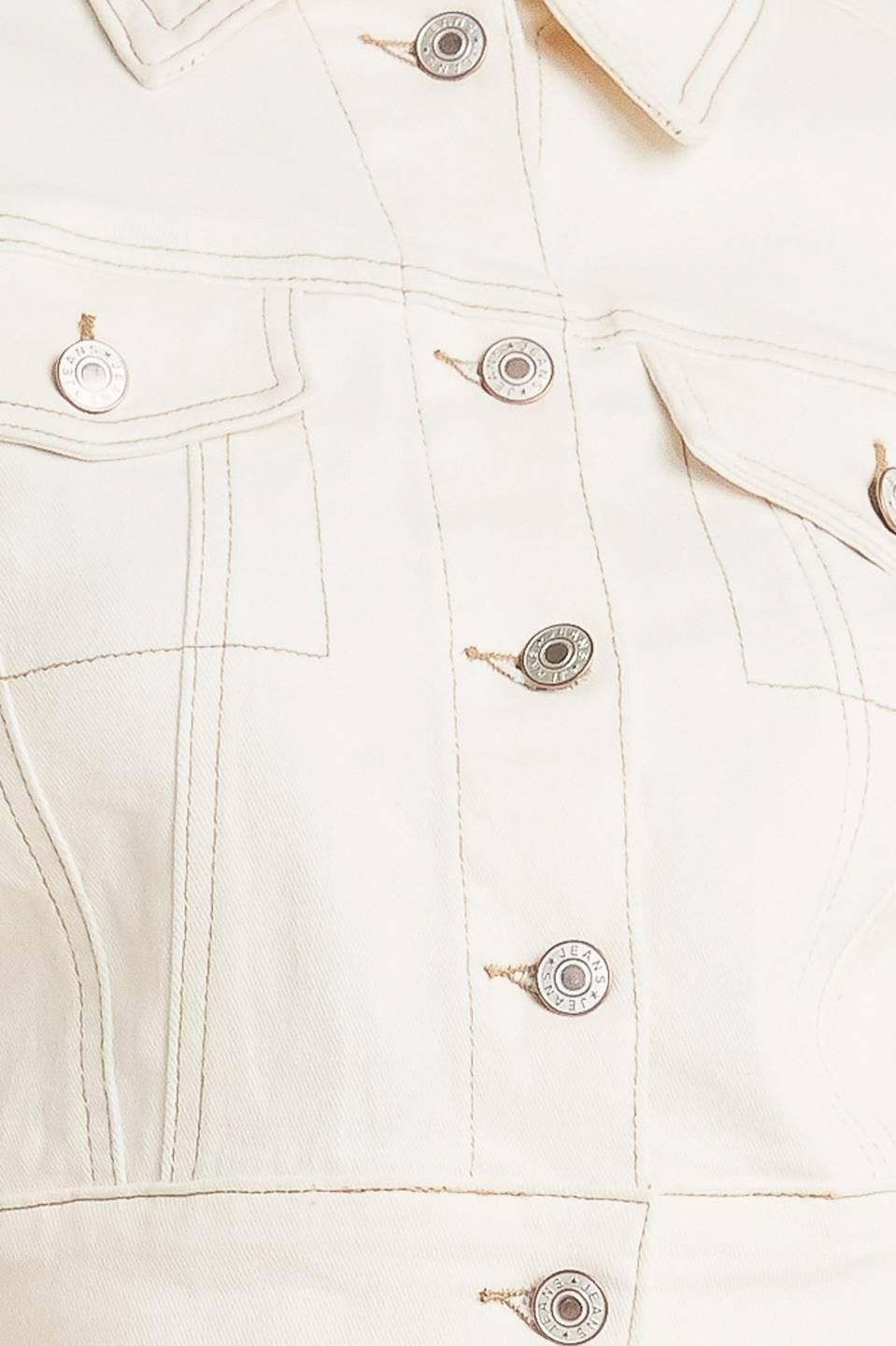 Modern Neutral Twill Jacket in ecru, fabric swatch — Soul Flow Apparel