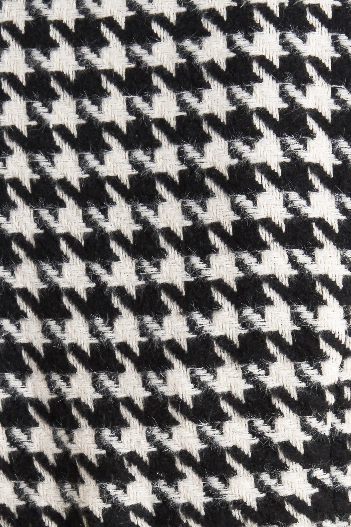 Metro Icon Woven Houndstooth Vest in black white, fabric swatch — Soul Flow Apparel